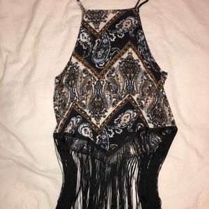 Crop Tank Top w/ Fringe